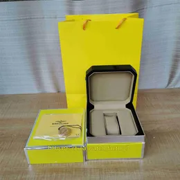 最高品質の時計箱の販売1884 Navitimer Watchオリジナルボックスペーパースーパーアベンジャースーパーシーン233h用のレザーイエローハンドバッグ