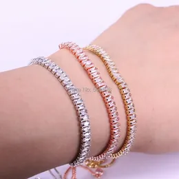 Bracelets de charme 6pcs 5mm Clear CZ Tennis Link Chain Pulset Bangle Fashion Women Girls Jewelry