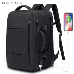 Skolväskor Bange Travel Backpack Men Business Expanderbar USB Bag stor kapacitet 17 3 Laptop Watertofal Fashion 230821
