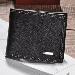 Wallets Men Clemence PU License Dollar Purses Multifunctional Bags Male Business Large Capacity Money Coin Foldable Slim Wallet