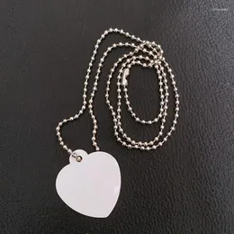 Tag-tag moda sublimacja biżuteria Naszyjnik transfer ciepła drukowanie puste wisiork 2-stronicowe białe aluminiowe miłosne serce