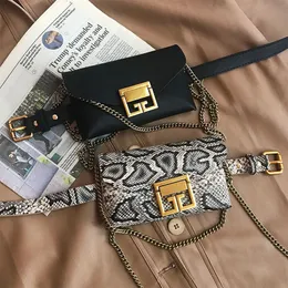 Midjepåsar midjeväska för kvinnor lyxig designer fickmode kedja rivet bälte väskor axel crossbody bröst packar handväskor telefonväska 230820