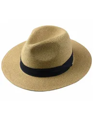 Ampia brim -cappello secchio di grandi dimensioni Panama Lady Beach Paglie Hat Man Summer Sun Cap Plus Fedora 5557cm 5860cm 6164cm 230821