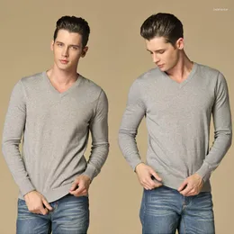 Suéteres masculinos pullovers do homem de inverno moda vneck suéter lã jumers