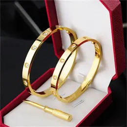 Bangle Gold Armband Woman Designer Jewelry Love Bangle Man 6mm Titanium Steel Screw Bangle Par Smycken med skruvmejselarmband des Des