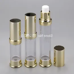 Garrafa sem ar de 20 ml de ouro com bomba de loção, a vácuo cosmético de essência 20G, garrafas de embalagens vazias, 40pcs/lote xeglp