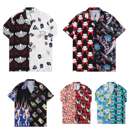 Роскошные дизайнерские рубашки Мужские модные геометрические принципы цветочная рубашка для боулинга Hawaii.