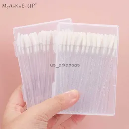 Make -up -Bürsten 50pcs/Box Disposable Crystal Lippenbürste Wimpernbürsten Mascara Applicator Lippenstiftstab