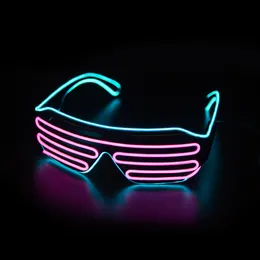لوازم الحفلات الأخرى ، أدت النظارات المتوهجة إلى Gafas Luminous Bril Neon Glow Glow Glow Glow Glow Flashing Light Glass for Party Supplies Prop 230821