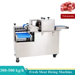 Electric Food Fresh Meat Dicer Automatic Meat Dicing Machine Stainless Steel Lamb Fish Steak Bacon Slicing Meat Strip Cutter