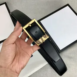 Luxury Mens Belt Bronze Buckle Designer Belt för kvinnor 34mm bredd Geometriskt lädermidjeband Jeans Girdle Ceinture Cintura