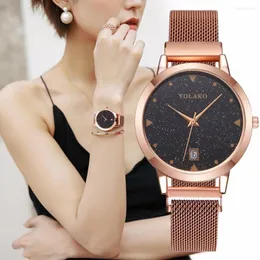 Wristwatches Women Magnetic Starry Sky Watch With Calendar Luxury Ladies Quartz Gift Clock Relogio Feminino