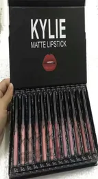 Kylie Jenner Lip Gloss Fa Brithday Portami su Kyshadow Storm 12 Colori Matte Lipsticks Cosmetics 12pcs Lipcs Set6060118