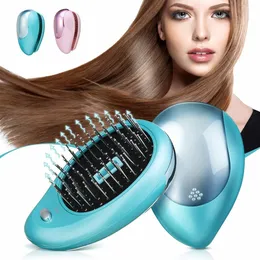 Curling Irons AntiStatic Ionic Hair Brush Electric Comb Massager Vibration Scalp 230821