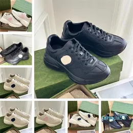 2023-Runner Sports Retro Rhyton Sneakers Buty Kobiety mężczyzn wycinane gumowe trenerzy czarne białe para deskorolki spacery EU5-45