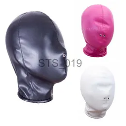 Diğer Sağlık Güzellik Ürünleri BDSM Bondage Headgear Yumuşak Ayarlanabilir PU Deri Kafa Kaput Kapalı Maske Açık Burun Deliği Erotik Köle Rol Oylama X0821 X0821