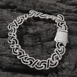 Hiphop isad ut 12 mm kubansk halsband färgglad stege zirkon svartvitt halsband armband för män kvinnor