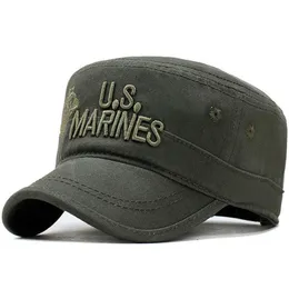 米国海兵隊軍団キャップハット帽子カモフラージフラットシルクハットメンコットンHHAT USA NAV SQCKXW WHOLL2019239R