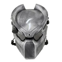 Party Masks Alien Vs Predator Lonely Wolf Mask With Lamp Outdoor Wargame Tactical Full Face Cs Halloween Cosplay Horror 230818