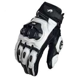 Пяти пальцев перчатки мотоциклетные перчатки черные гонки на искренний кожаный мотоцикл белый дорожный гоночный команда перчаток Men Summer Winter 230821