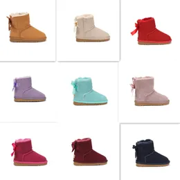 2023 Designer Children Girls Winter Warm Toddler Boys Boots Kids Women Children's Plush Warm Shoes australia uggitys Suede Snow boot Bow 3281