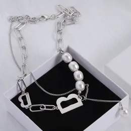 Stylish 925 Silber Halskette Hollow Multi Pearl Personalisierte einfache Designer -Halskette Damen klassische Party -Schmuckzubehör Accessoires