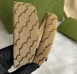 Оборочные повязки Vintage Brand Designer с двойной буквами принт для повязки повязки женщины с широкополенной узкой волосы