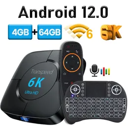 Set Top Box Transpeed Android 12.0 TV Box Voice Assistant 8K 6K 3D Wifi6 BT5.0 2.4G 5.8G 4GB RAM 32G 64G Media player Very Fast Box Top Box 230818