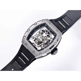 RM05201 Superclone Active Tourbillon Mens Watch Osobowość Fashion Cool Transparent RM52 Skull Sports Waterproof Puste Out Out Square Skull Mechanical 1 ZMMP