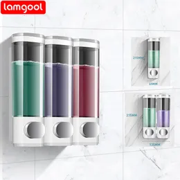 Liquid Soap Dispenser Lamgool 400Ml Soap Dispenser Wall Mounted Liquid Soap Dispenser Washing Hand Liquid Family el Shower Gel Bathroom Accessories 230820