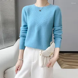Swetry kobiet 2023 Jesienne/zimowe moda Kobiety Pure Wełnianie Kniting Pullover Long Rleeve LUSE