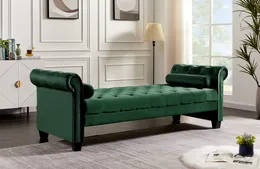 Rectangular Large Sofa Stool,Green