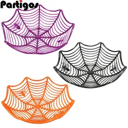Other Event Party Supplies Halloween Black Orange Purple Web Bowl Fruit Plate Candy Biscuit Package Basket Trick or Treat Decoration for 230818