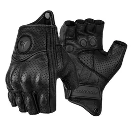 Five Fingers Gloves Summer Motorcycle Fingerless Gloves Accessories Goatskin Leather Half Finger Gloves Motocross Gant Moto Guantes Moto Verano 230821