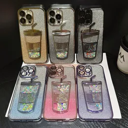 Projektant telefonu luksusowy kwadratowy błyszczące pudełka na telefon komórkowy dla IP luksurys moda ochronna Shining Shining Glitter Quicksand Case Cover Cage Cover