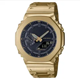 2023 Sport Digital Quartz Shock Watch Unisex Watch Alloy LED Dial Time Vollfunktional Oak -Serie