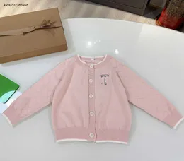 Designer Kids Cardigan Fashion Base adorabile maglione a maglia a maglia a maglia rosa taglia da 100-160 cm a maniche a quadri diamantato a diamante