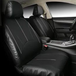 Bilstol täcker pu klassiska platser 5 hela auto kudde universal alla sedans svart 2 front svamp mjuk