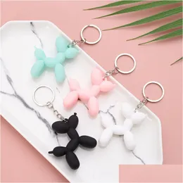 Keychains Lanyards Fashion Creative Cartoon Keychain Ring Män och kvinnor Par Key Chain Bag Pendant 6 Färger Drop Delivery Accesso Dheid