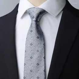 Bow Ties Men's 100 Silk Tie Jacquard Cravat Neckerchief Flora Gray Slitte Business Office Casual High Density Waterproof