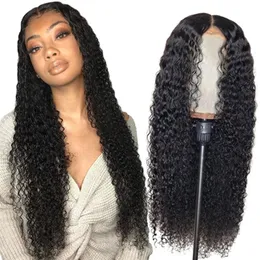 Ishow Human Hair Lace Front Wigs Brazilian u 부품 가발 Kinky Curly prontal Wigh Women 8-26inch naural color344d