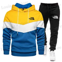 2023 Yeni Erkek Hoodies Sweatshirt+Sweatpants Takım Sonbahar Kış Marka Spor giyim Setleri Takip Erkek Külot Ceket Seti T230821