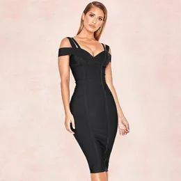 فساتين غير رسمية 2023 وصول أزياء مثير نساء Bodycon Wine Red Vestido Celebrity Evening Club Party Women's ضمادة ضمادة