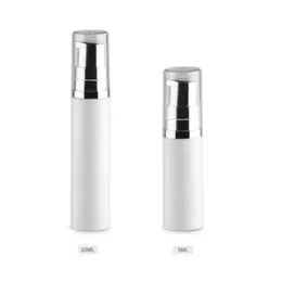 5ml 10ml Empty Cosmetic Airless Pump Lotion Bottle Mini Refillable Beauty Container with pump clear cap F567 Gttbw Fvtbs