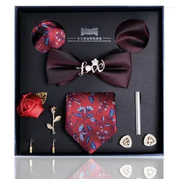 Bow ties tie maschile amministrazione aziendale carriera da 8 pezzi box set di box da regalo per il ragazzo di compleanno 7 cm Accessori per uomini pick-up