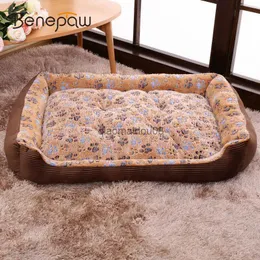 Inne zapasy dla zwierząt domowych Benepaw Cozy, dwustronne łóżko dla psów dla małych dużych dużych psów Wysokiej jakości łapę łapy puppy home antislip wodoodporne dno HKD230821