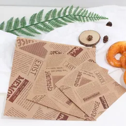 Baking Package Food Pack Greaseproof Paper Bag Sandwich Donut Bread Wrapper Hamburger Paper Bag Kitchen Accessory Takeaway Wrap Newspaper Triangle Packaging Bag