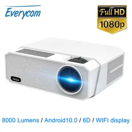 ProjectorsEverycom HQ9 LED 1080P 4K Projector highest Brightness 8000 Lumens FHD Android 10.0 5G WIFI Home Theater Smart Phone Beamer 230818