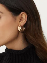 Hoop Earrings None Metal Mainland China Round Fashion Trendy