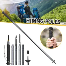 Trekking Poles Aluminum Alloy Hiking Pole Portable Retractable Mountaineering Wand Adjustable Mountain Stick Outdoor Tools